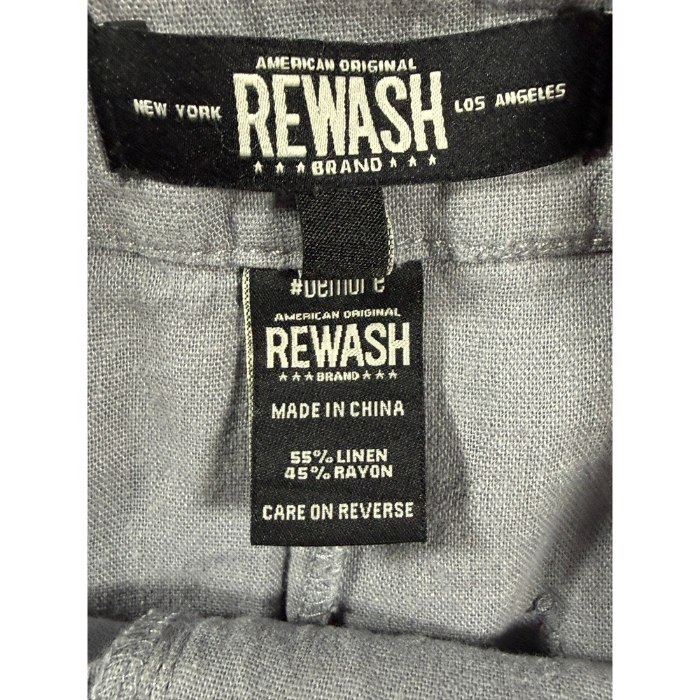 Rewash Brand Grey Linen Blend Wide Leg Pleated High Rise Trousers Pants 29 Waist - Picture 2 of 11